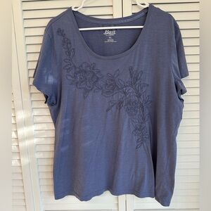 🐧3/$15 or 5/$20 - Bass Women Shirt Short Sleeve Floral Embroidery size XL GUC